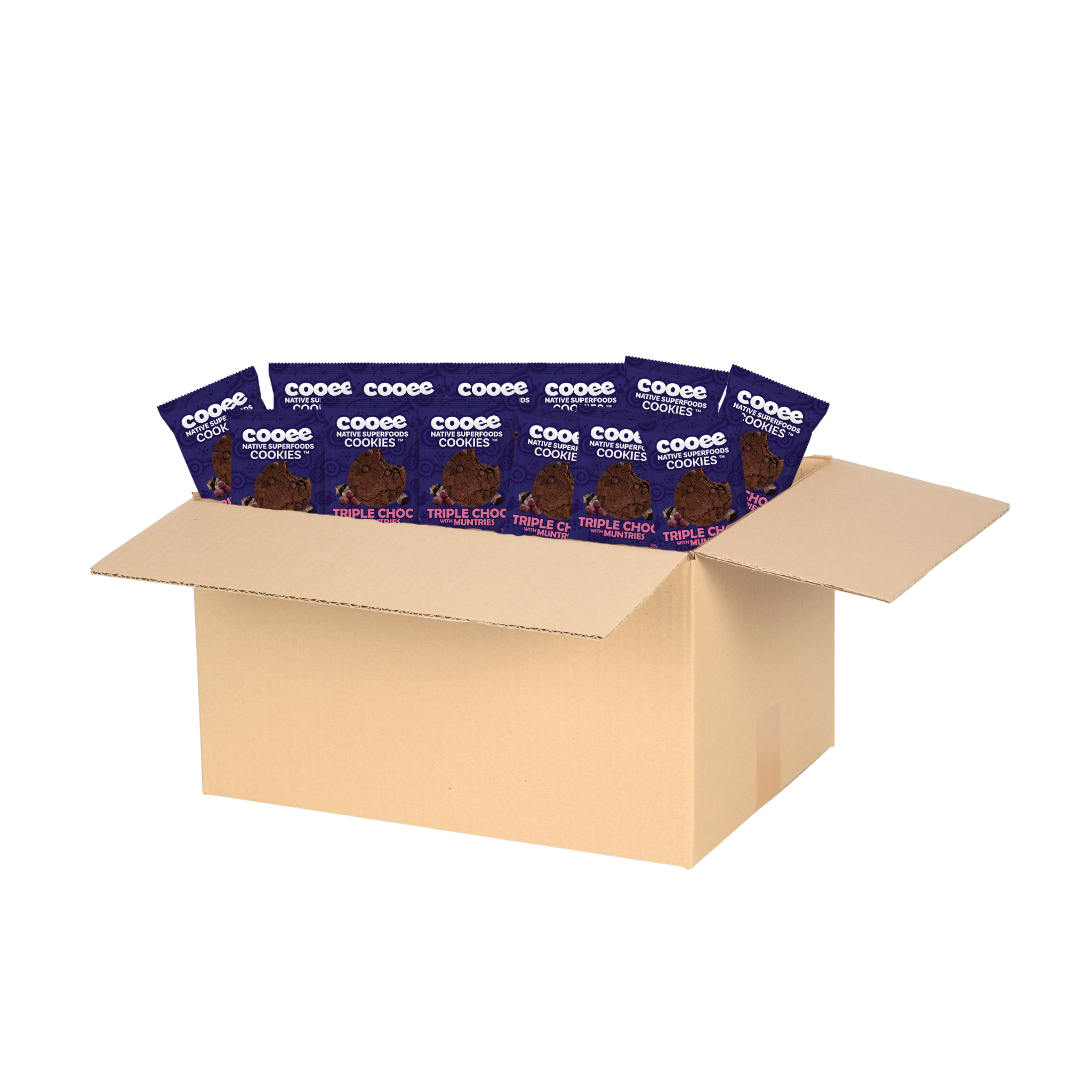 Triple Choc & Muntrie Cookies 30g – 150 Pack