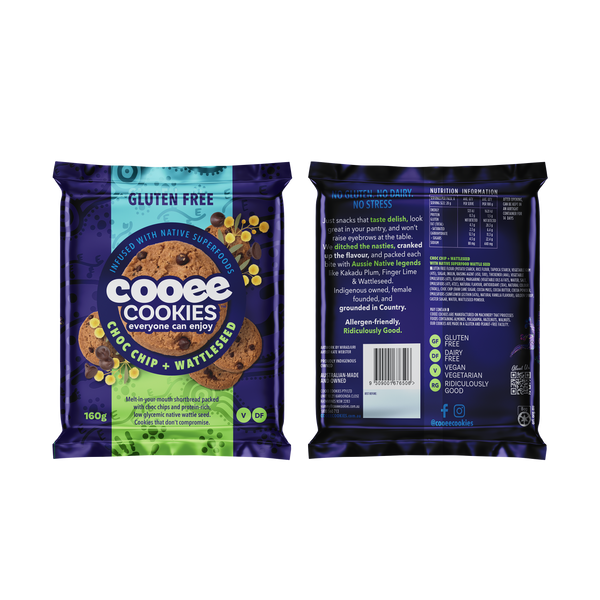 Chocolate Chip & Wattle Seed Cookies 160g Family Pack – Cooee